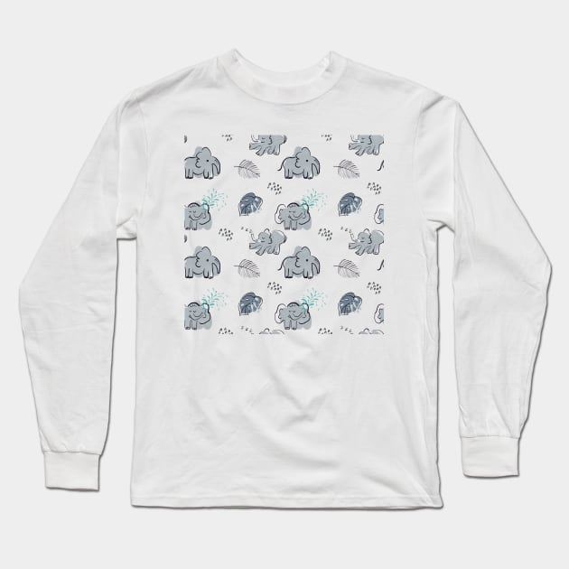 Elefant pattern Long Sleeve T-Shirt by DanielK